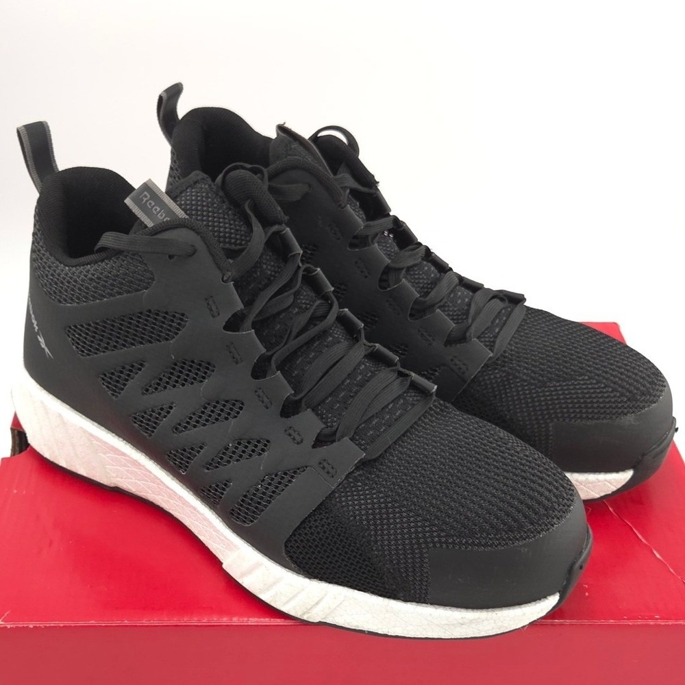 Reebok Fusion Flexweave Work Shoes Men 9.5M Black Composite Toe RB4310 EH NEW